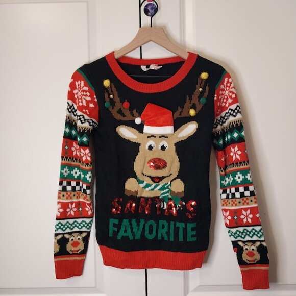 "Santa's Favorite" Ugly Christmas Sweater - Picture 2 of 6